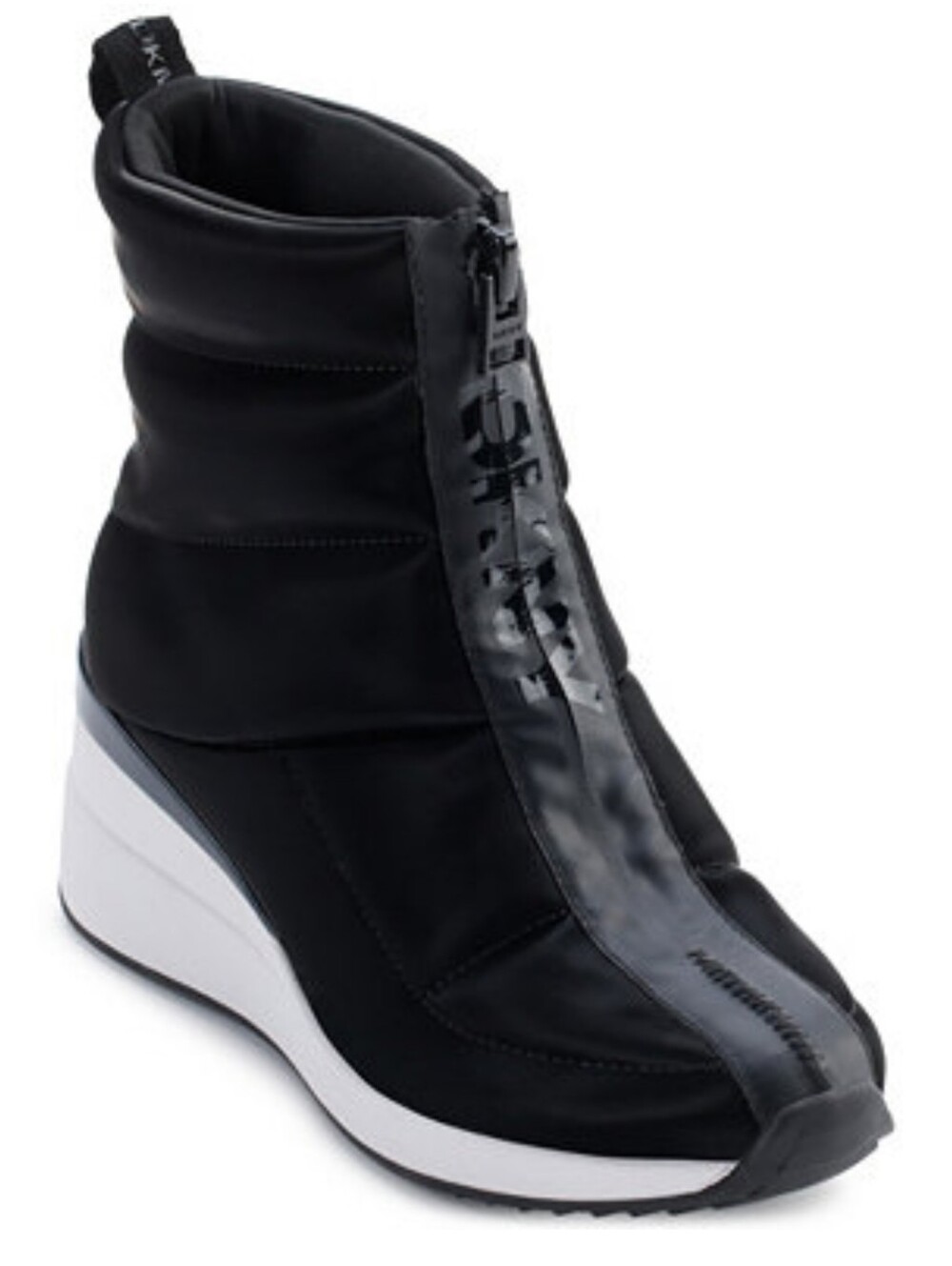 NEW DKNY Women's Parla Zip-Up Wedge Ankle Boots in Black - Picture 2 of 9